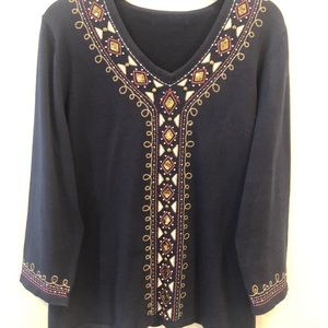 Alfred Dunner Sequin Beaded Sweater XL. WORN ONCE!